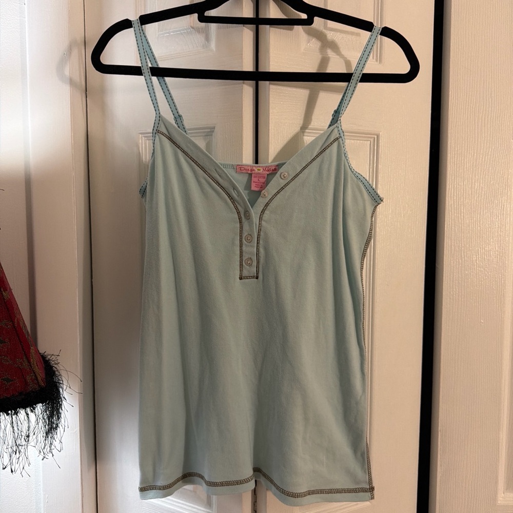Dream Mode Light Aqua Women's Button-Front Camisole